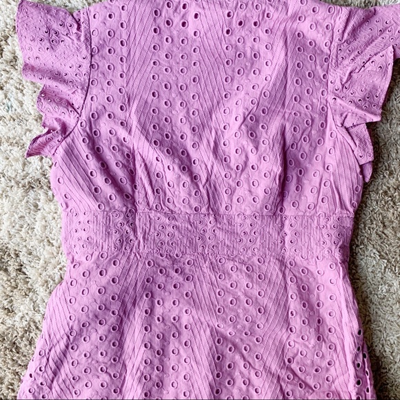 Dolan Pasty Eyelet Wrap Cap Sleeve Mini Dress - Picture 7 of 8